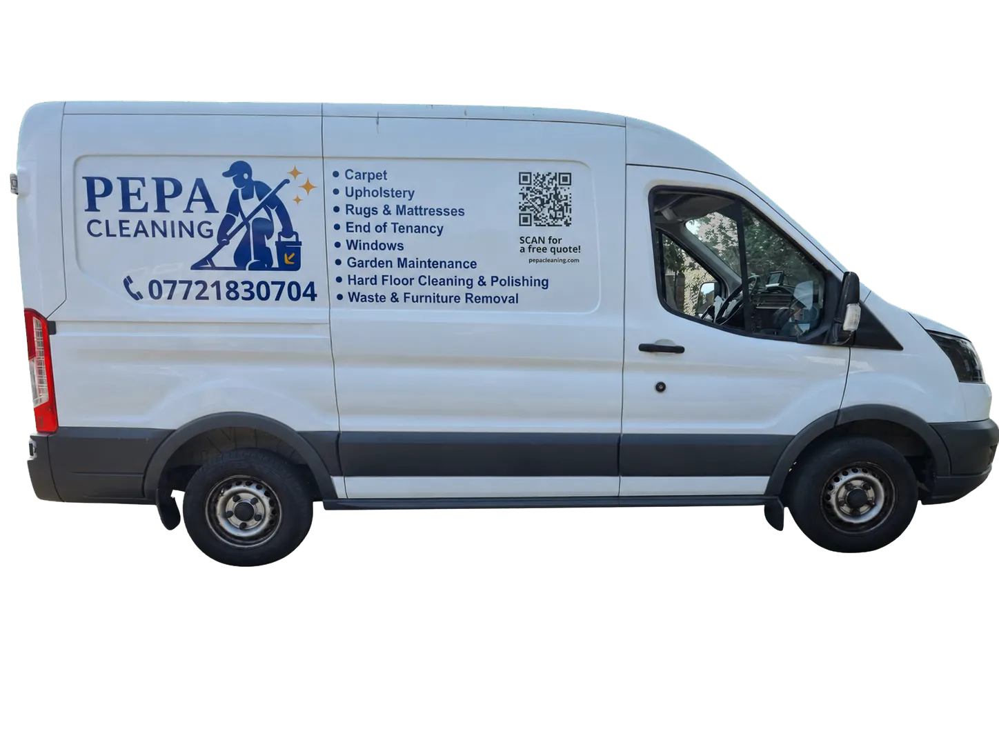 The Pepa Cleaning van, ready for jobs across South West London